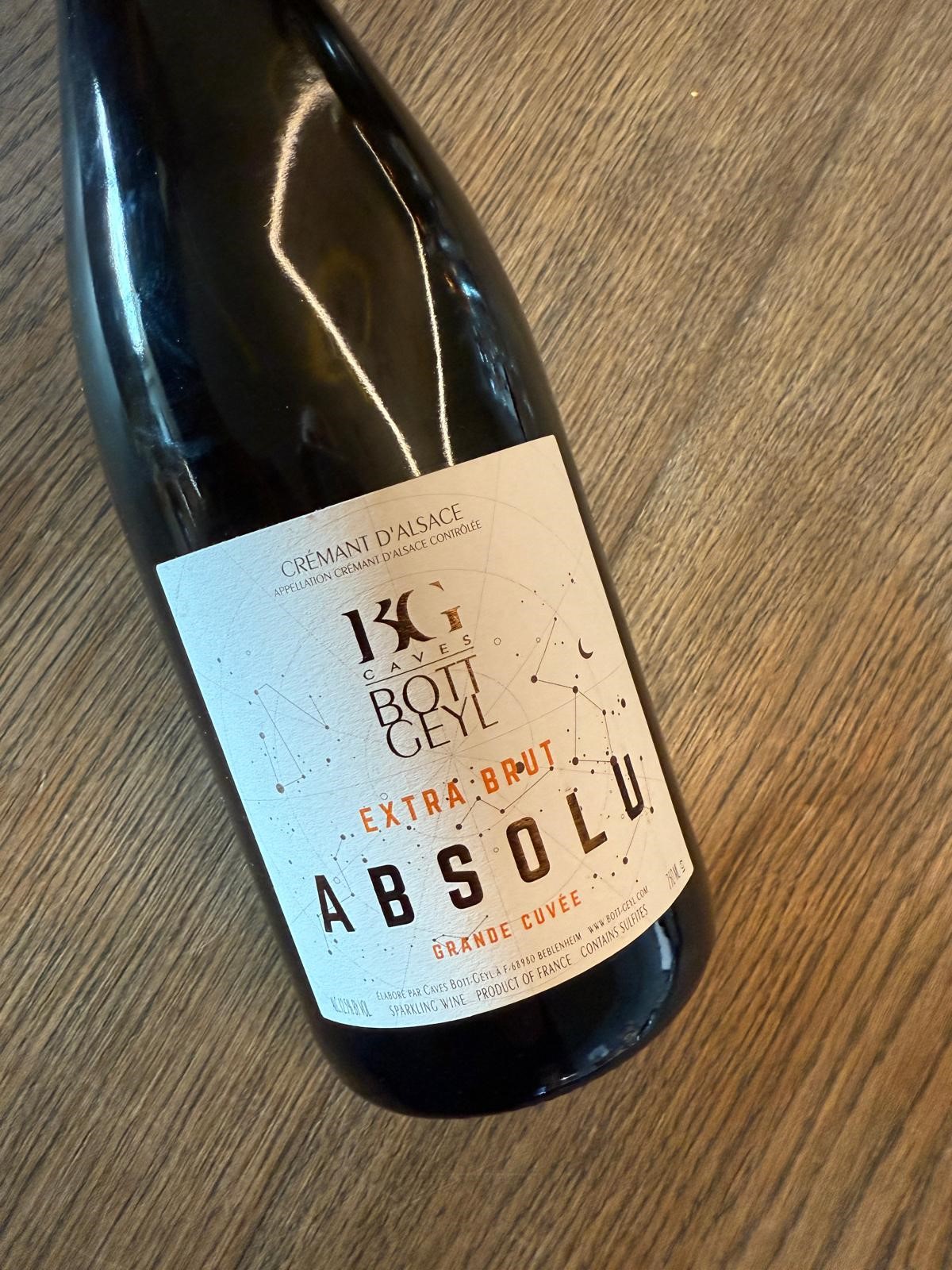 BOTT GEYL CREMANT D'ALSACE EXTRA BRUT ABSOLU 0.75L. DEG. 05.2024
